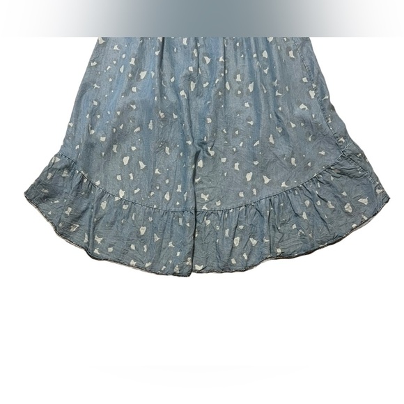 Sunny Studio Paris denim leopard print ruched high low ruffle hem maxi dress - Picture 6 of 9